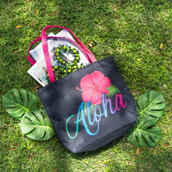 Aloha Designs - Wholesale Tote Bag - Women's - Aloha Beach Bag Tote Shoulder Diaper Gym Hawaii Travel Bag