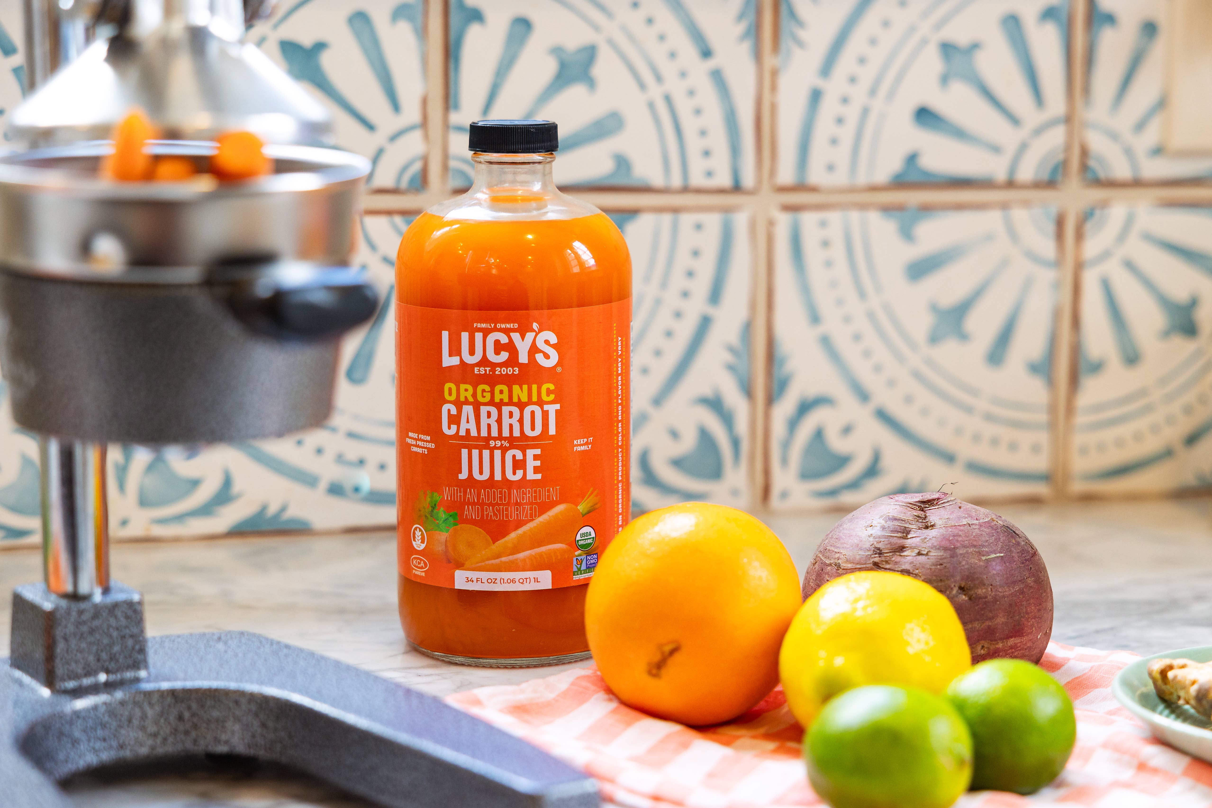 Lucy's - Vente Jus bien-être/fortifiants - Lucy's Family Owned - Jus de carotte biologique 34 oz.1