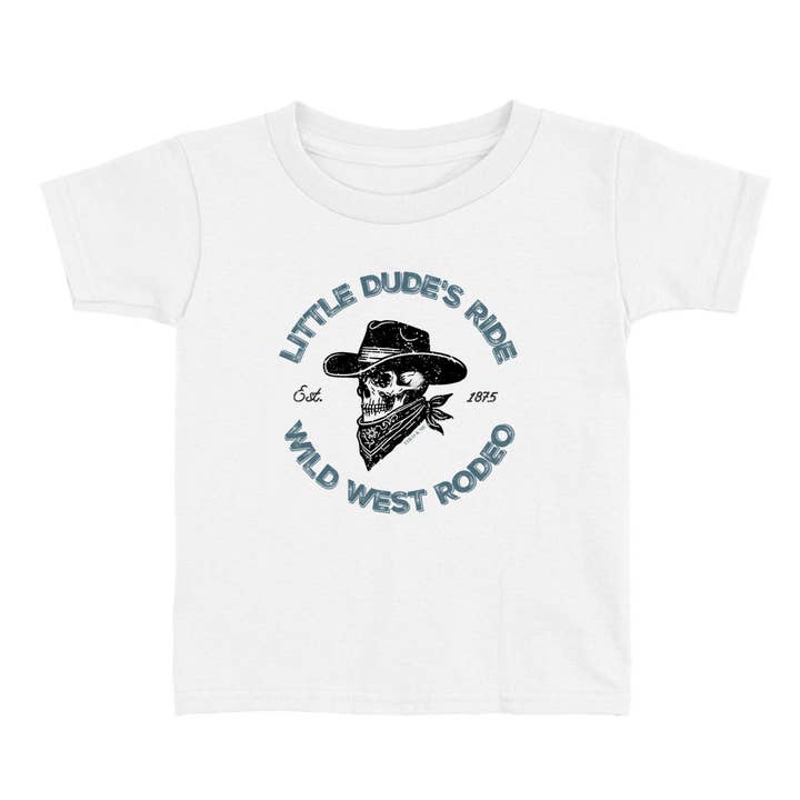 Toddler & Baby's Little Dudes Ride Western T-Shirt for wholesale by Rufflеѕ & Bоwtіеѕ - Affordable Boys & Girls Clothing