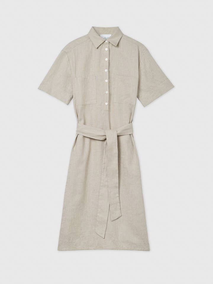 Linen Midi Shirtdress for wholesale by Dāl the Label