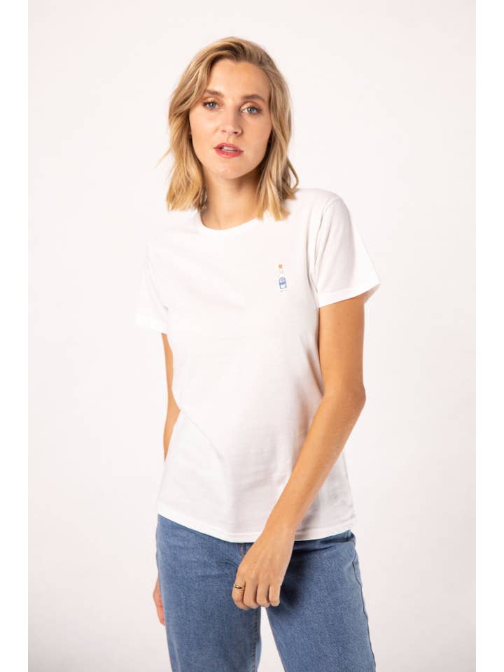 Fashion Drinks - Wholesale T-Shirt - Women's - Ouzo | Embroidered women's organic cotton t-shirt6