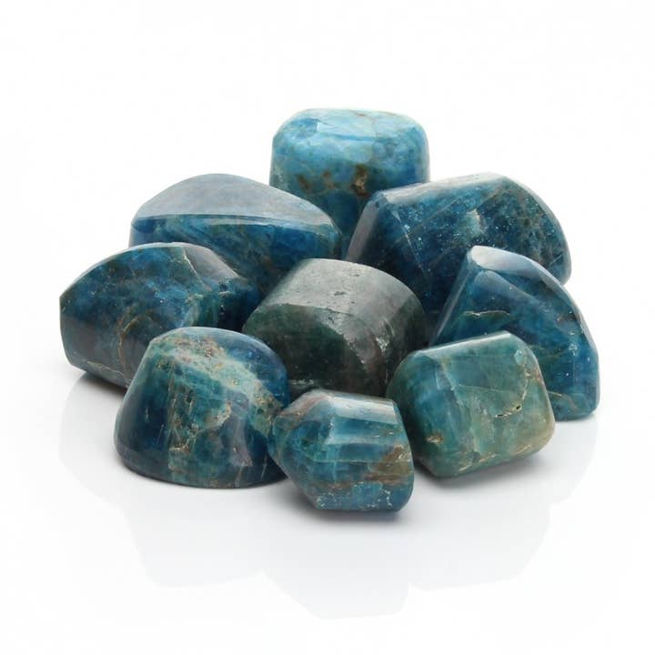 Blue apatite pebbles, 200 grams for wholesale by UniArt