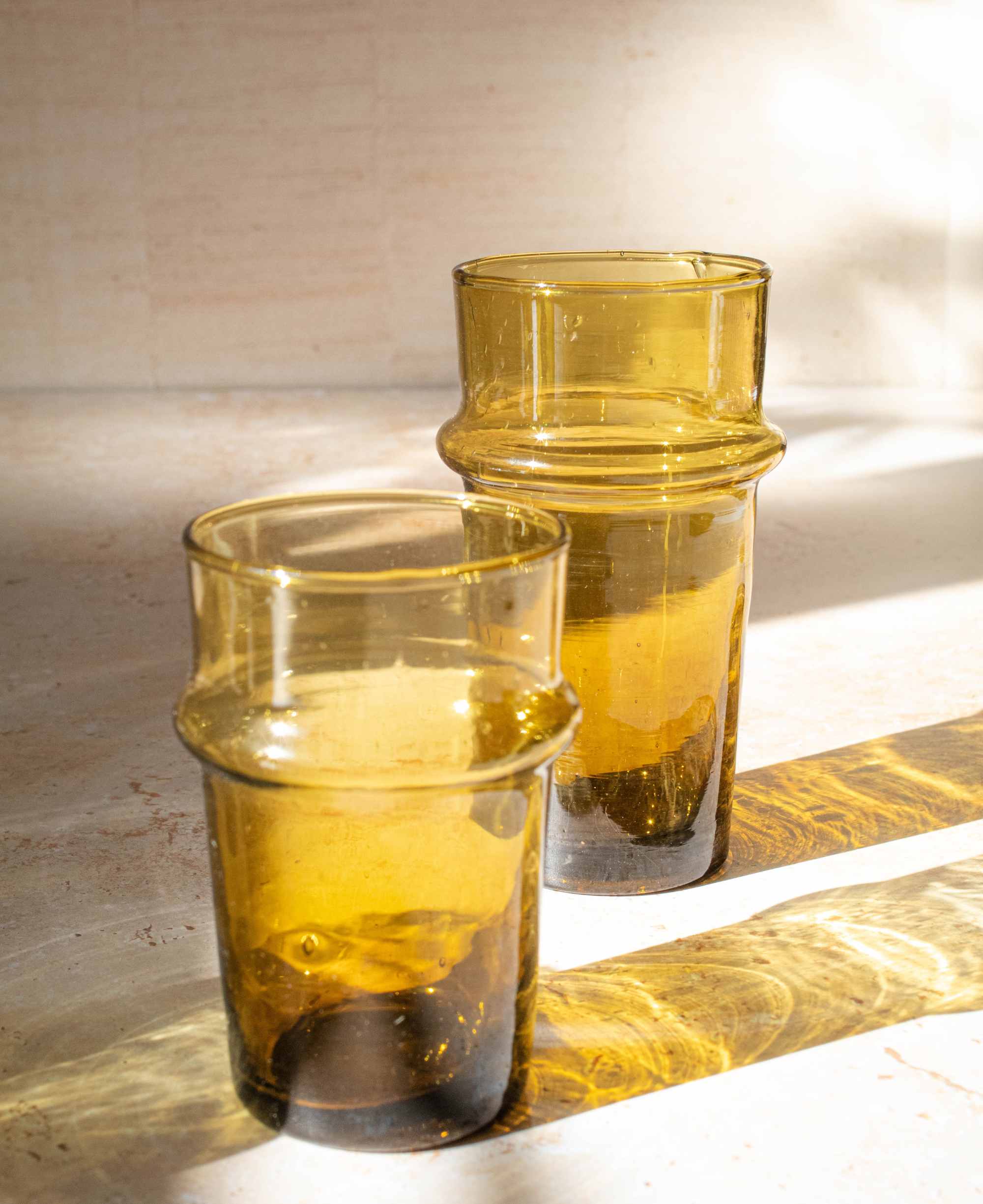 Maison Berber – Großhandel Trinkglas/Tasse – Marokkanische Beldi-Gläser - Bernsteinfarben, 6er-Set0