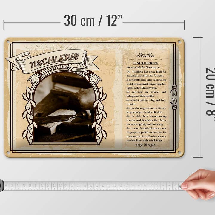 Femer - Wholesale Sign - Professions Carpenter Wood Expert Tin Sign 30x20cm3