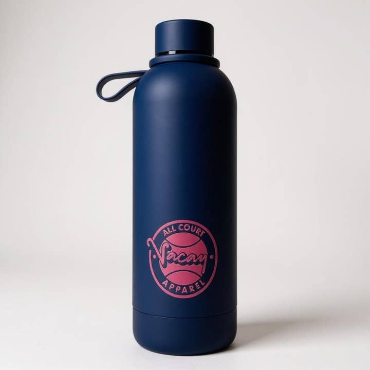 SERVE CHILLED WATER BOTTLE - NAVY/MAGENTA *SALE* for wholesale by Vacay All Court Apparel