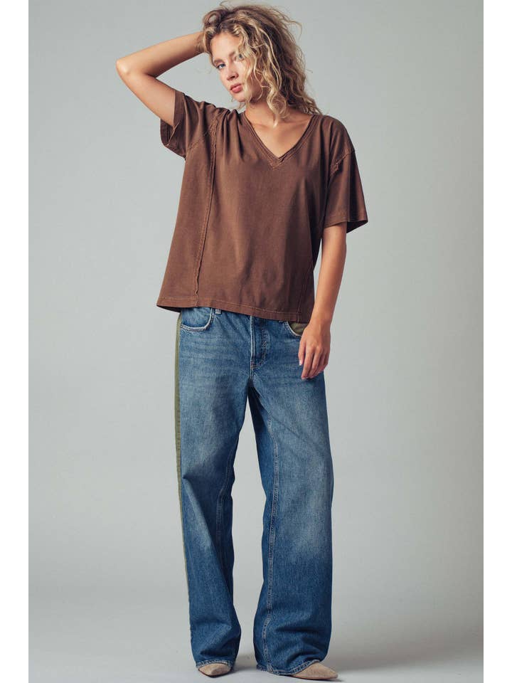 Urban Daizy - Wholesale T-Shirt - Women's - Vintage Wash V-Neck Cotton Tee18