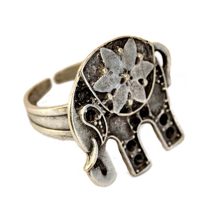 Gypsy Winds Bcn – wholesale Cocktail/statement ring – Silver Hippie Elephant Ring