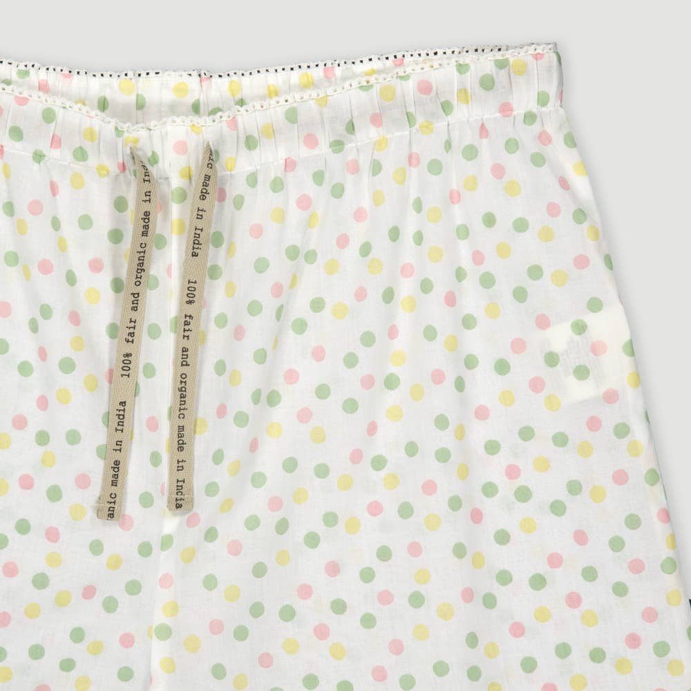 Veraluna Sustainable Clothing – wholesale Sleepwear set – Women's – ORGANIC COTTON PAJAMA MORI WHITE DOTS FAIR TRADE2