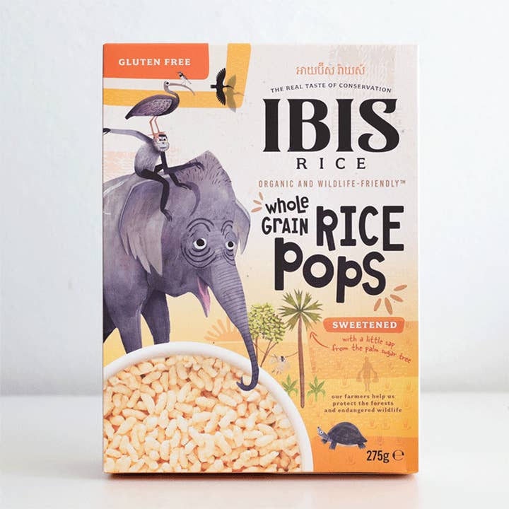 Organic Wholegrain Rice Pops Sweetened 275g for wholesale by IBIS Rice