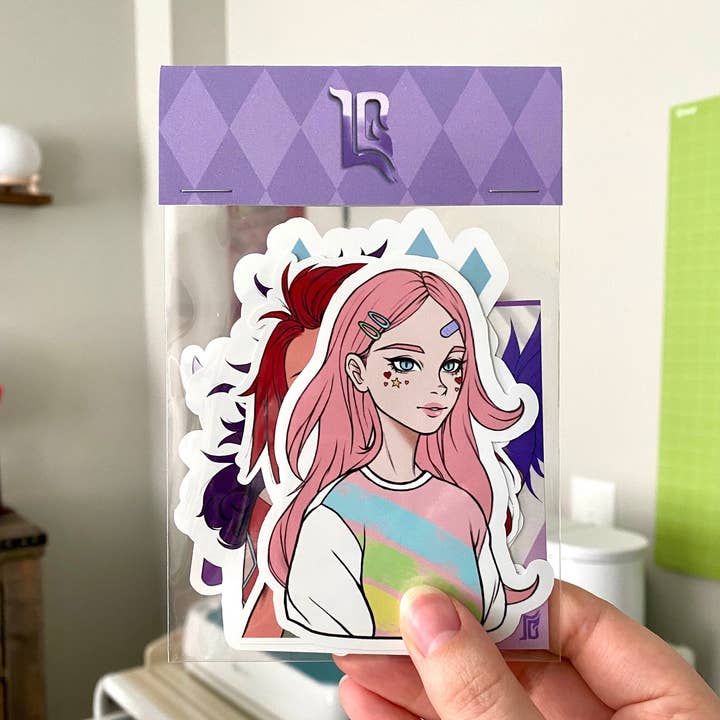 LilacGhostie Creations - Wholesale Sticker - Feminine Characters Illustration Sticker Pack0