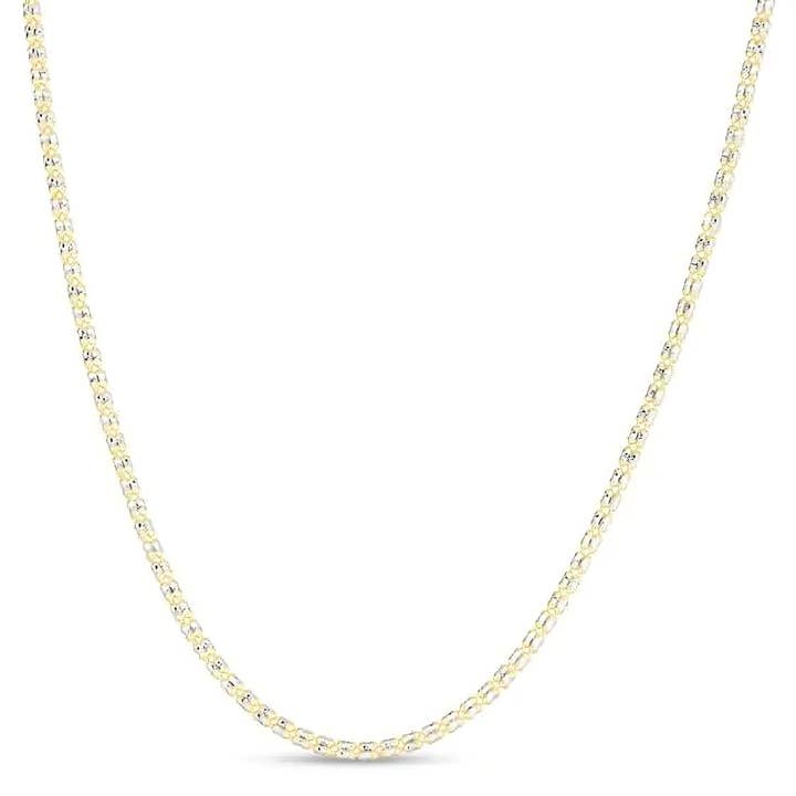 PureYou Jewelry - Venta al por mayor Collares de cadenas y eslabones - Collar de cadena de hielo elegante en dos tonos de 10 quilates y 2,7 mm