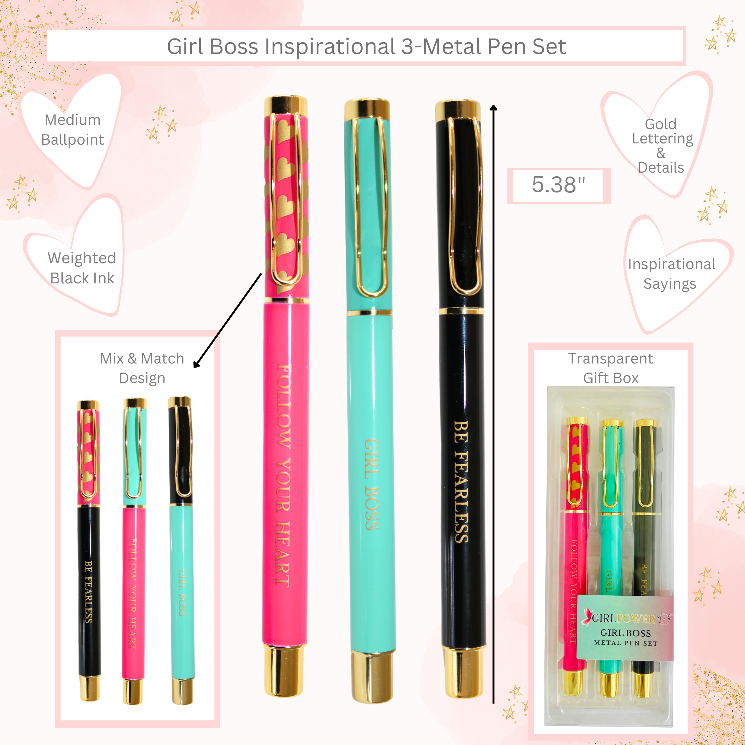 Girl Power 24/7 - Wholesale Gift Bag Set/Pack - Girl Boss Gift Kit - Make An Impact! Designer Set - White4