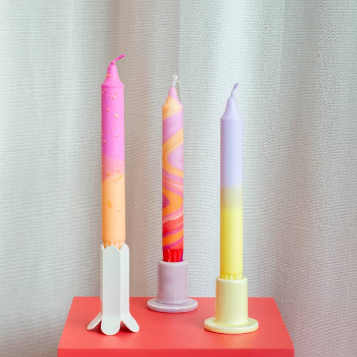 Nordtrice – Vela/castiçal cónico por atacado – Velas côr cônico- 3 pack/ cores brilhantes do sol de verão5
