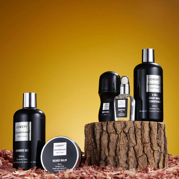 Lovery – wholesale Bath & body set – Men’s – Luxury Beard Grooming Kit for Men, Sandalwood Bath Gift Set