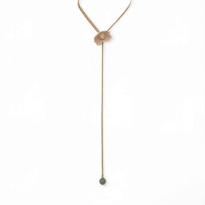 Bartholomé – Sautoir en pierres naturelles jade et céramique pour la vente par matins parisiens