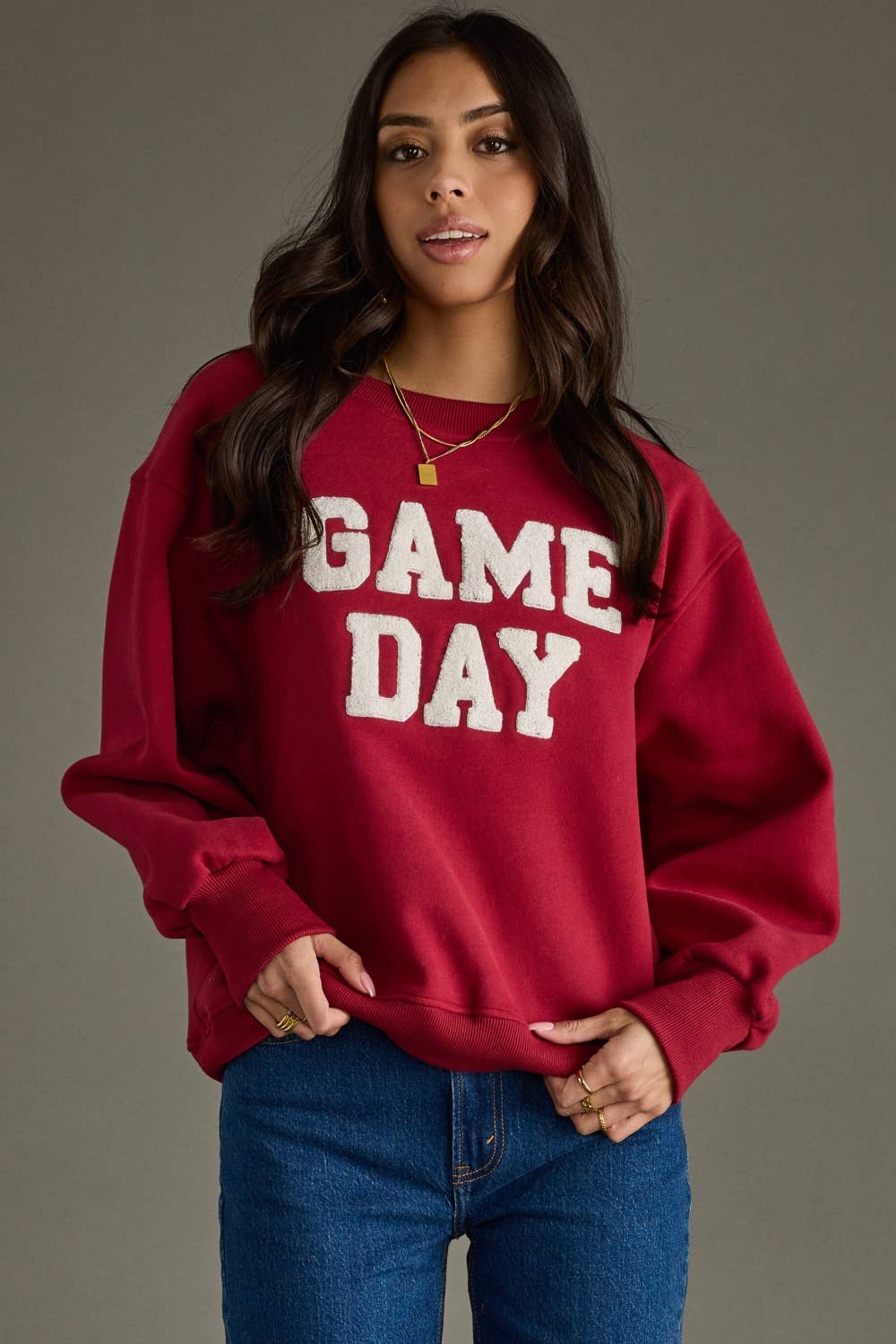 Panache Apparel Co. - Wholesale Graphic Sweatshirt - Women's - Maroon Game Day Sweatshirt1