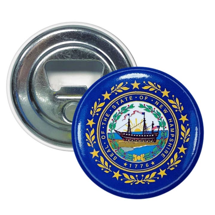 Décapsuleur-Magnet - Drapeau de l'État du New Hampshire - États-Unis pour la vente par Worldwide Souvenirs