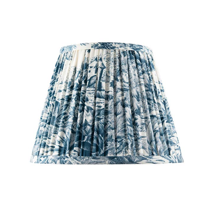 Traditional Floral Tapered Lamp Shade in Navy Midnight Blue and White for wholesale by Happy Homewares