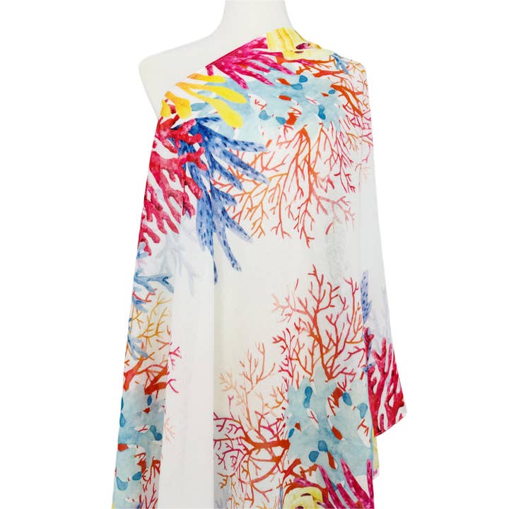 JC Sunny Fashion - Venta al por mayor Bufanda - Mujer - Bufanda JC022848, color blanco y coral1