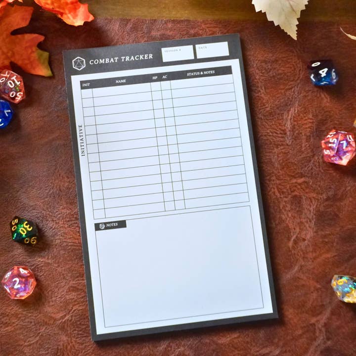 Minva Tabletop Design Co - Wholesale Notepad - Combat Tracker Initiative Notepad 5e Compatible2