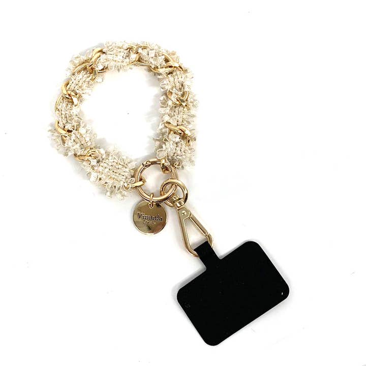 Vimoda - Wholesale Phonecase Strap - Short chain and tweed cell phone lanyard2