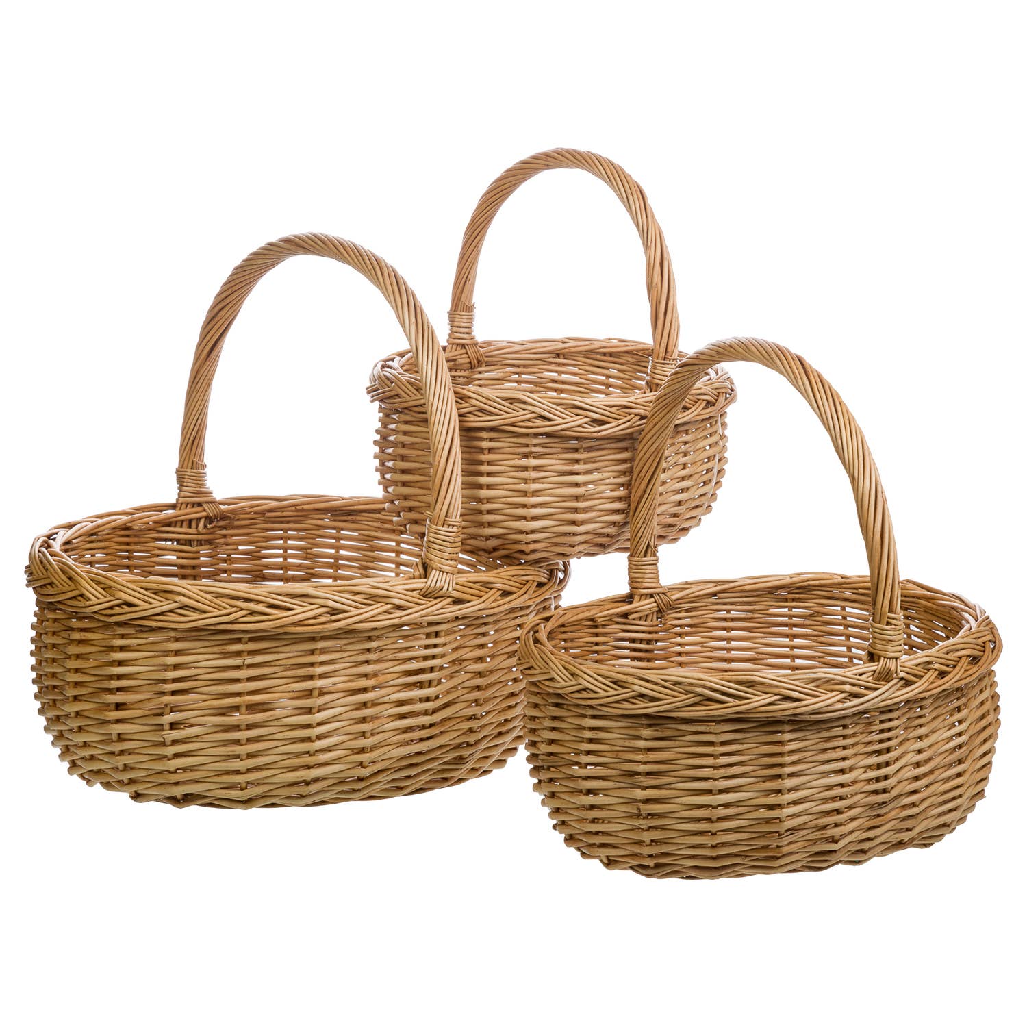 Creaciones Meng - Wholesale Basket - Buff wicker baskets set 3 pieces0