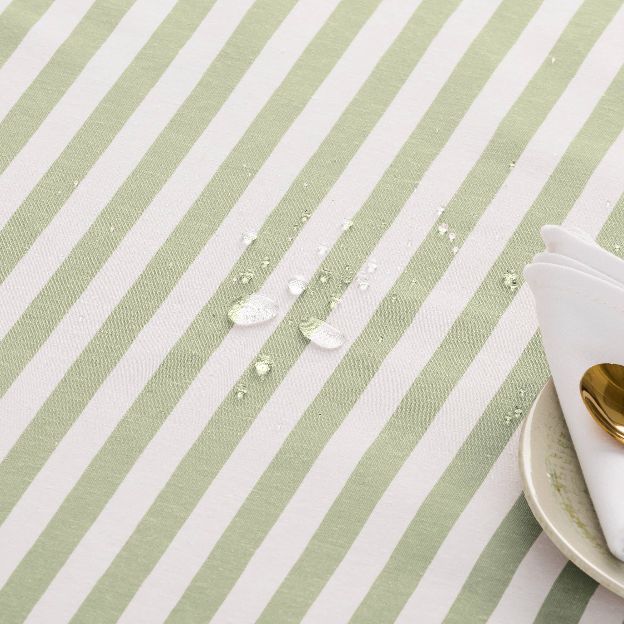 GAMUSI - Wholesale Tablecloth - Stain-resistant cotton tablecloth fabric feel stripes ALMA26