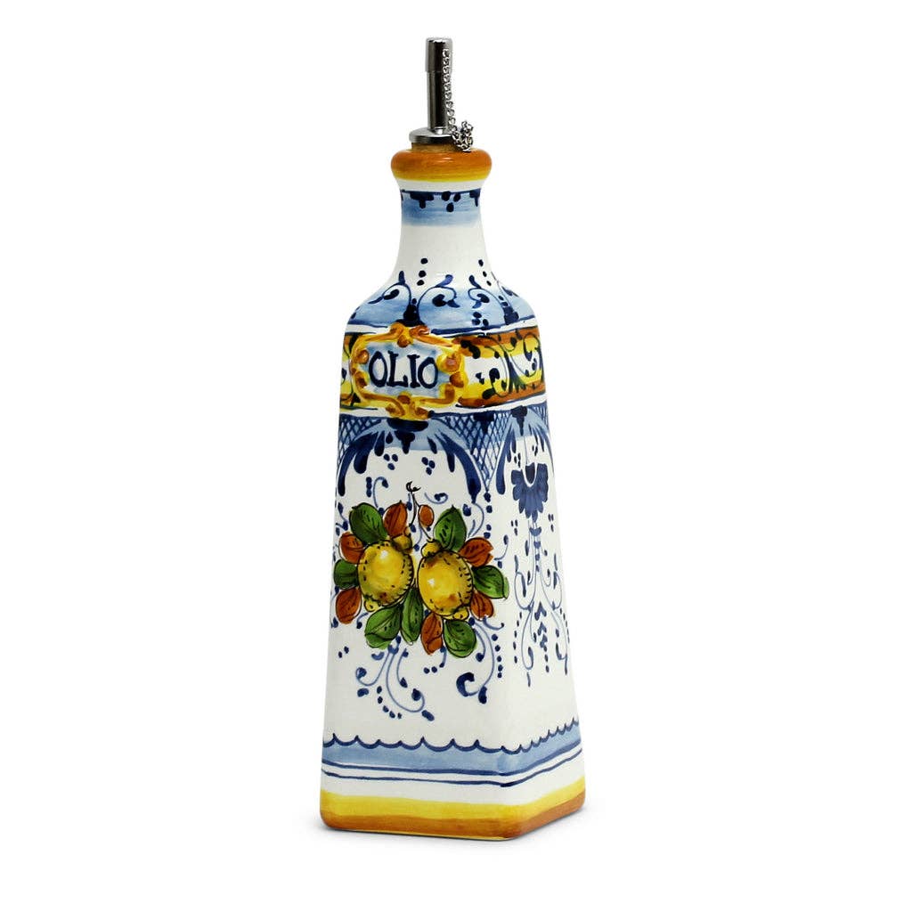 Artistica - Deruta of Italy - Wholesale Olive Oil - GIFT BOX: With Tuscan Olive Oil Dispenser + EVOO bottle - Limoncini design1
