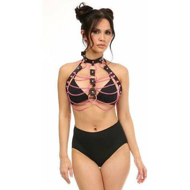 Candy Collection - Pink Chain Harness for wholesale by Daisy Corsets