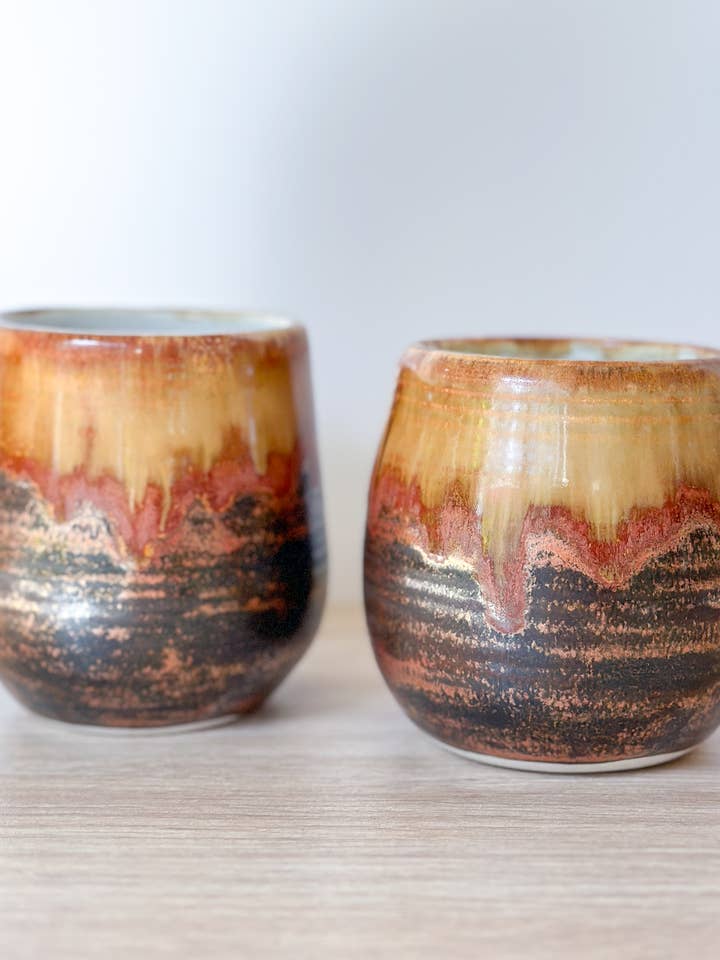 Brown Stoneware Cup - Copper Glaze - Pottery Ceramic for wholesale by Van Isle Clayworks