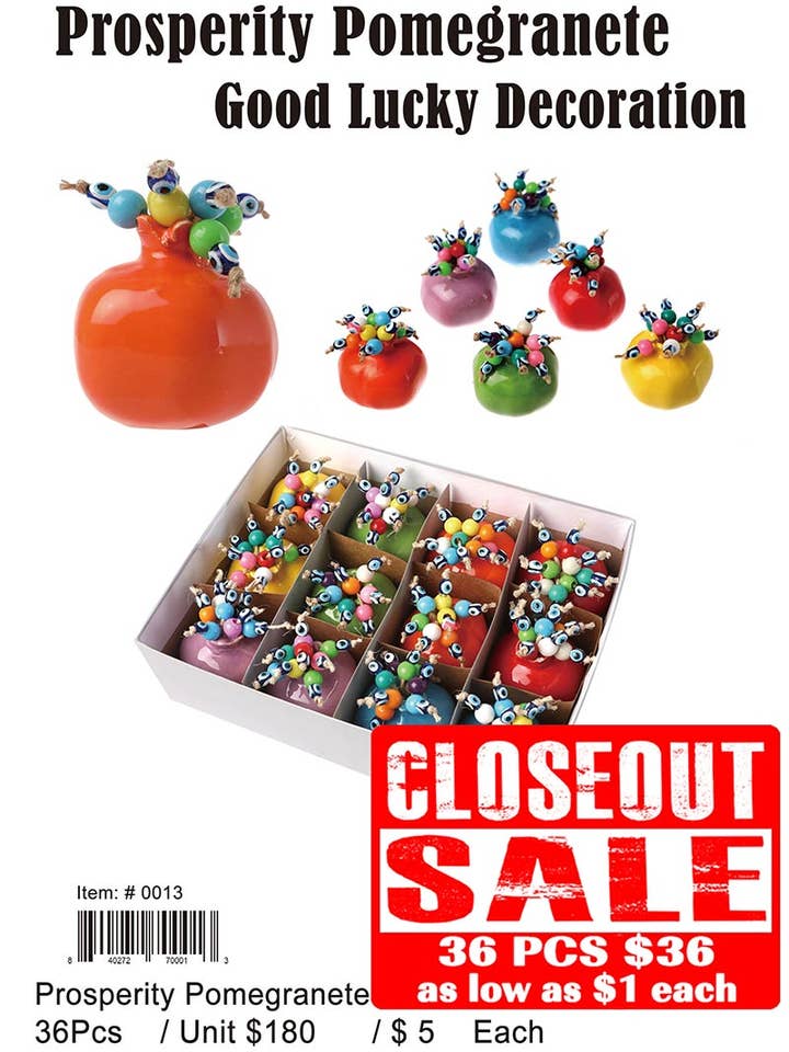 Décoration Porte-bonheur Grenade Prospérité - Liquidation. pour la vente par Puka Creations