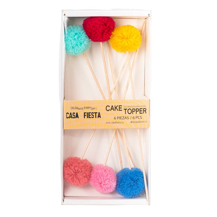 Topper per torta con pompon per la vendita all'ingrosso da parte di Casa Fiesta