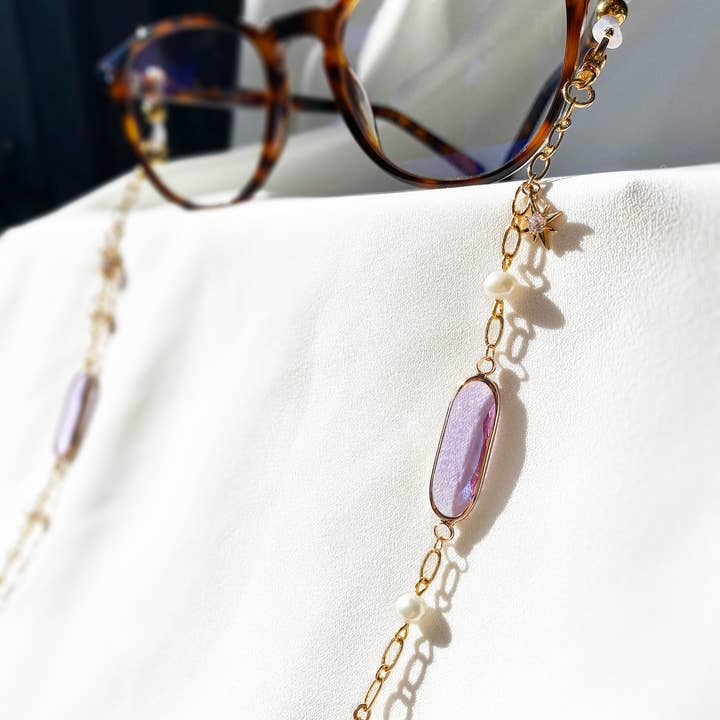 Zebber Handmade - Wholesale Suncatcher - Pearl Suncatcher Glasses Chain with April Birthstone7