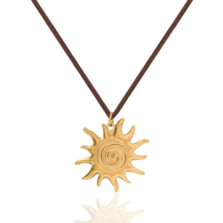Gold Solar Necklace for wholesale by A Weathered Penny Jewellery
