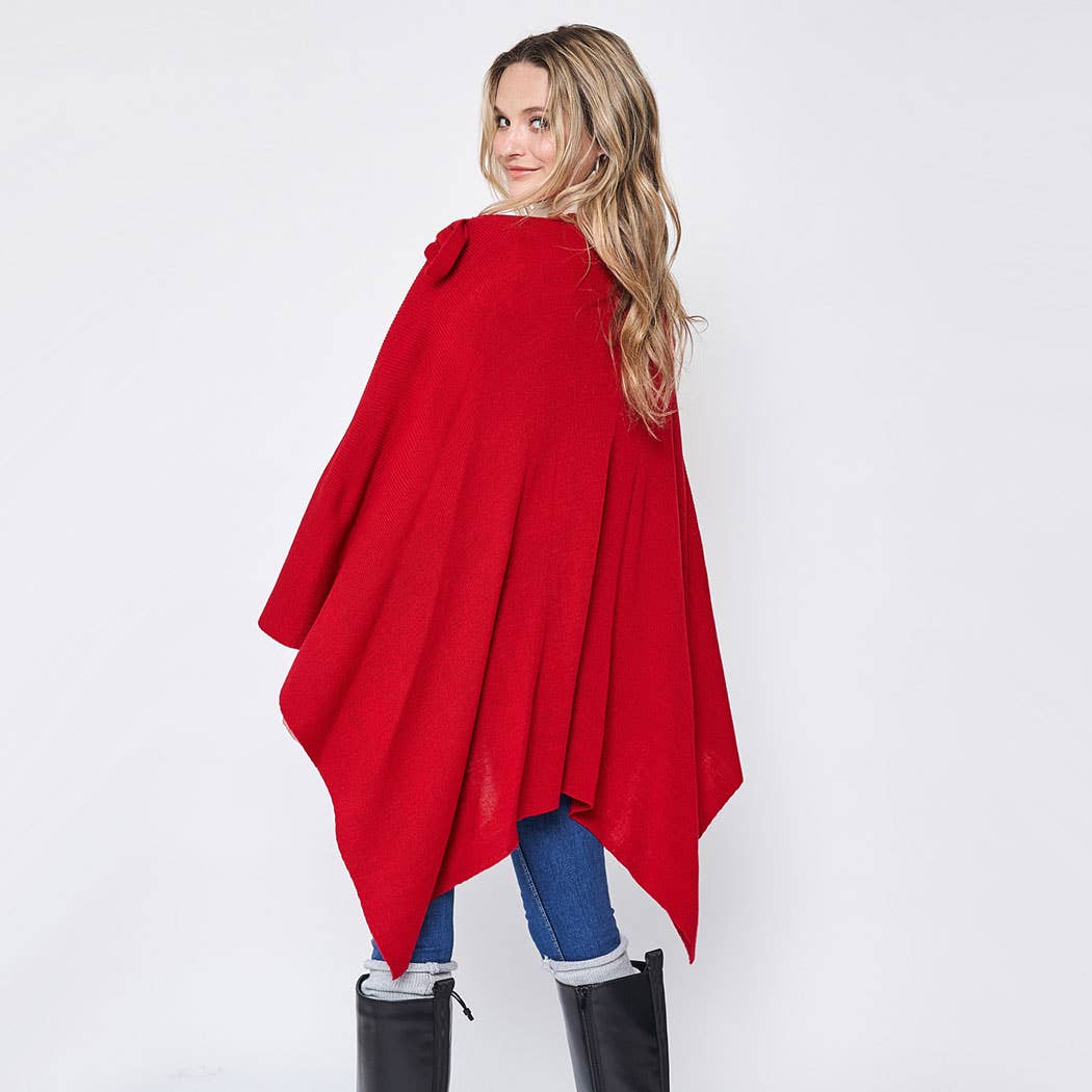 Fashion City - Wholesale Poncho - Women's - Solid Ruana with Shoulder Strap23