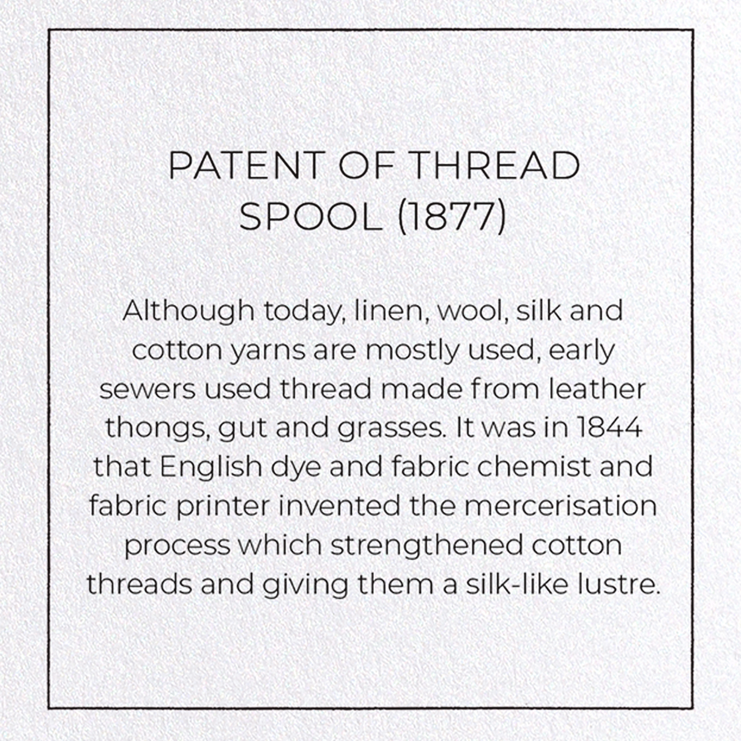 Ezen Trade – wholesale Everyday greeting card – PATENT OF THREAD SPOOL (1877): Greeting Card3