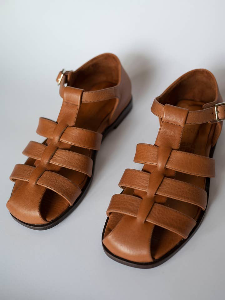 Sandalias de Pescador de Cuero para Mujer | Zapato Hecho a Mano de Piel Flor Completa para venta al por mayor de Casia Leather Bags