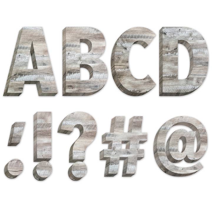 Lettres décoratives 6" en bois rustique pour la vente par Creative Teaching Press