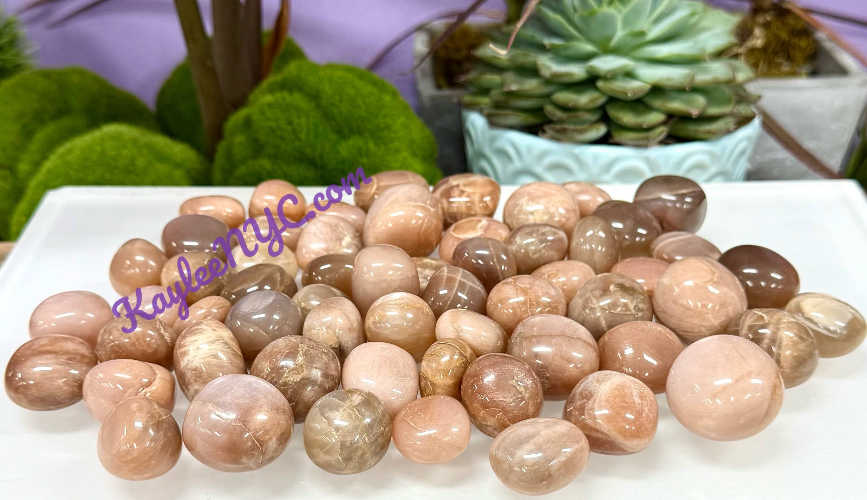 KayleeNYC - Wholesale Spiritual Stone/Crystal - 2 lbs Natural Moonstone Sunstone Tumble Healing Energy2