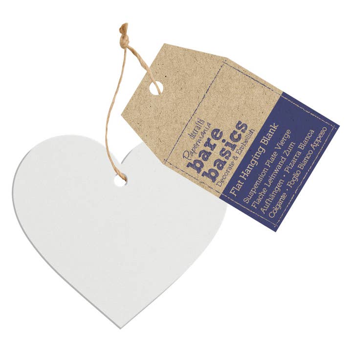 West Design Products UK – wholesale Craft supplies – Bare Basics Flat Hanging Blank - Frosted Acrylic Heart1