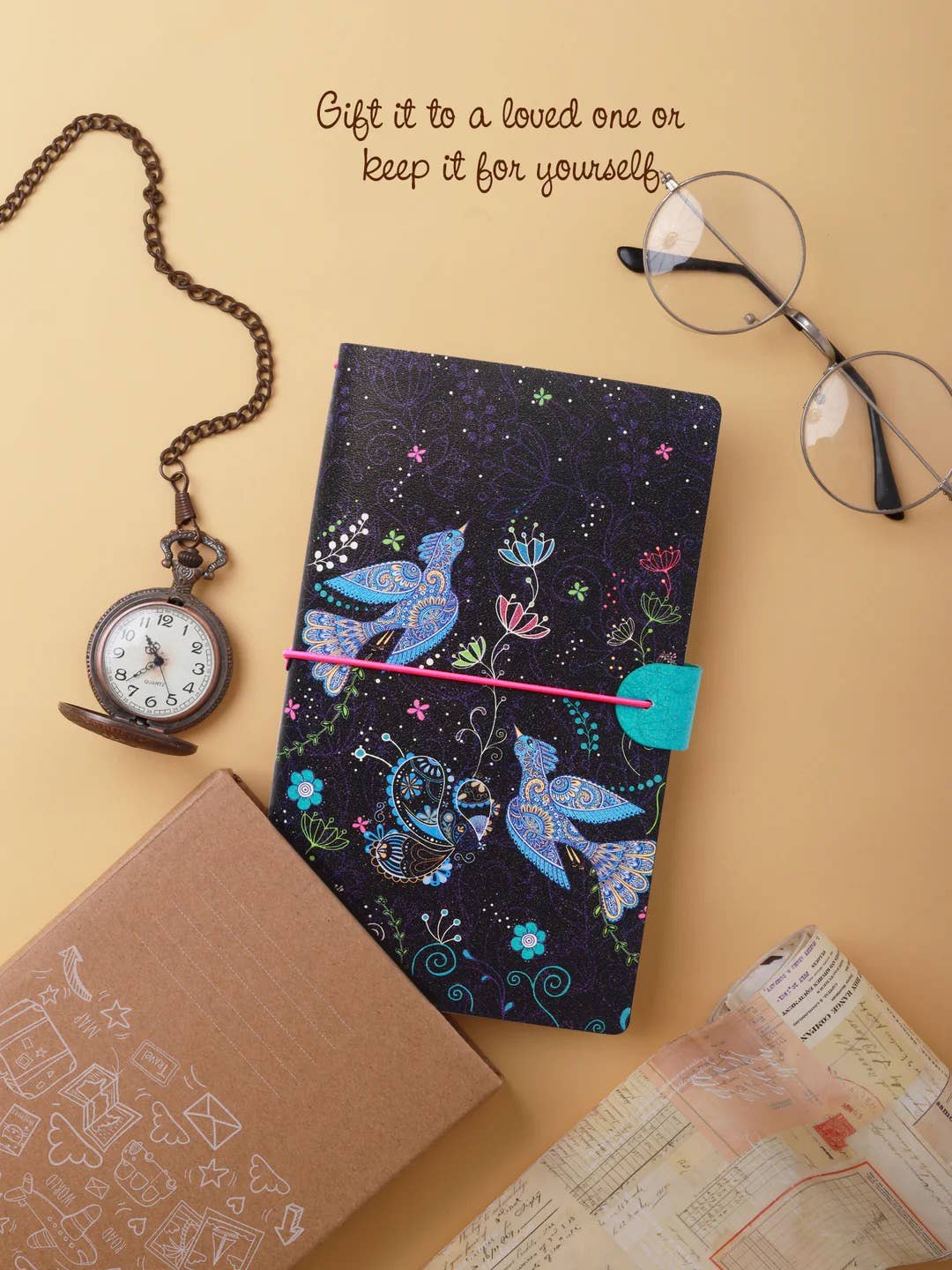 Doodle - Wholesale Journal/Diary - 7.90 x 5.00in -  Refillable Travel Journal with zipper pouch9
