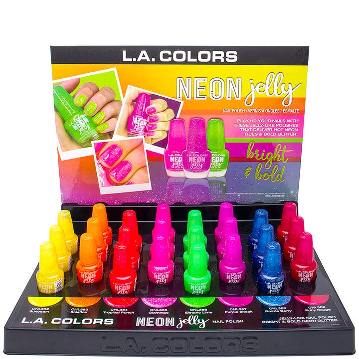 LA COLORS NEON JELLY BRILLANTE Y ATREVIDO ESMALTE DE UÑAS, LA CLAC457 para venta al por mayor de JOIA ACCESSORIES