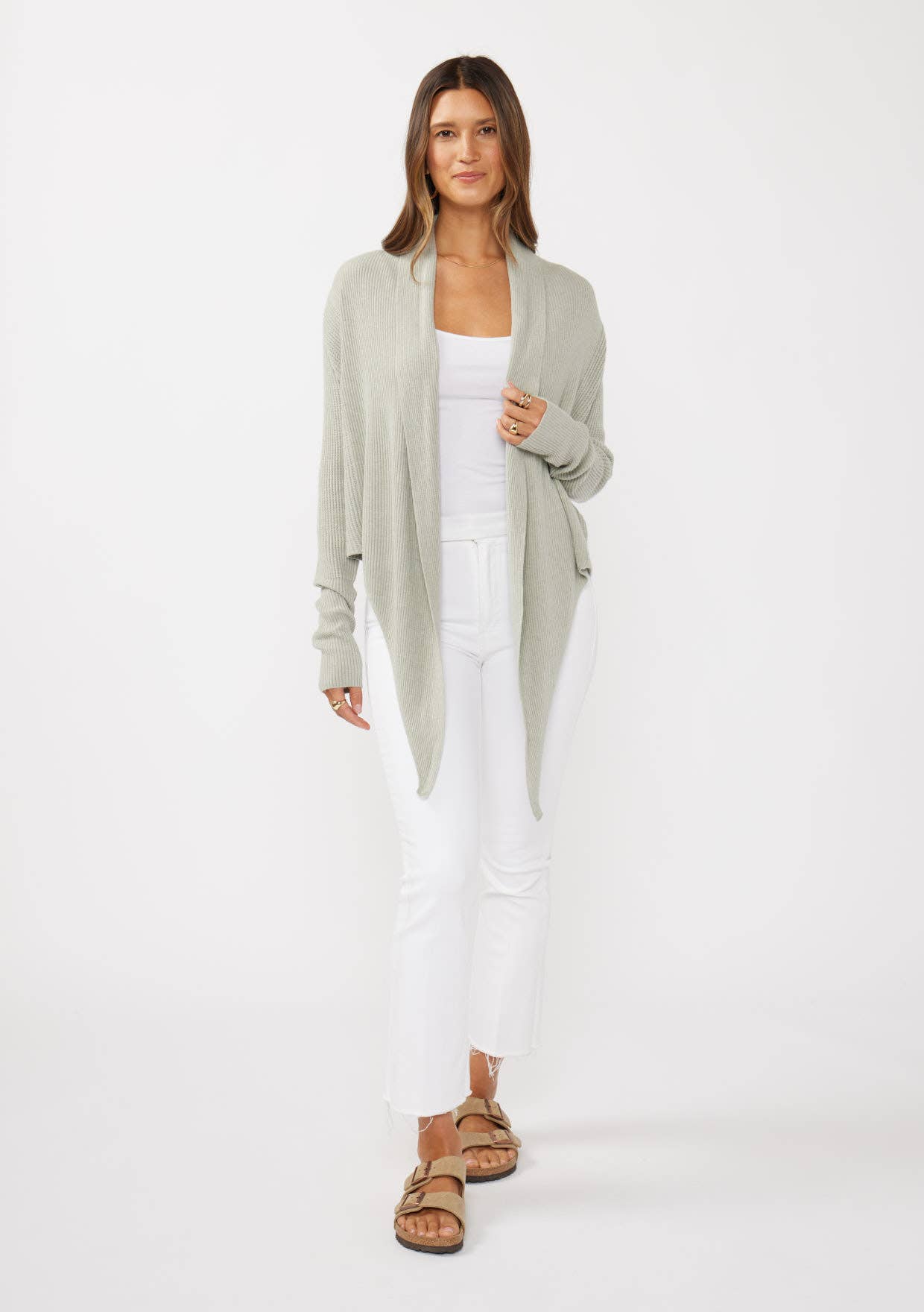 Lovestitch - Wholesale Cardigan - Women's - Waffle Knit Long Sleeve Tie Front Cardigan39