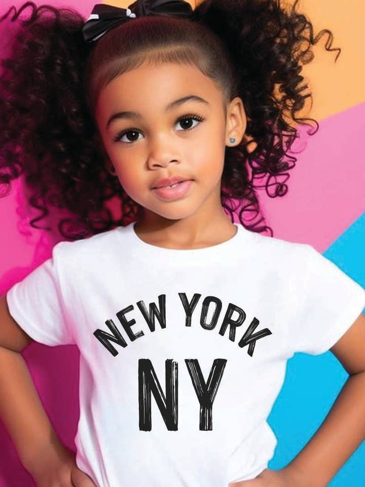 L1399 - T-shirt graphique NEW YORK pour la vente par KNOCK ON THE STYLE