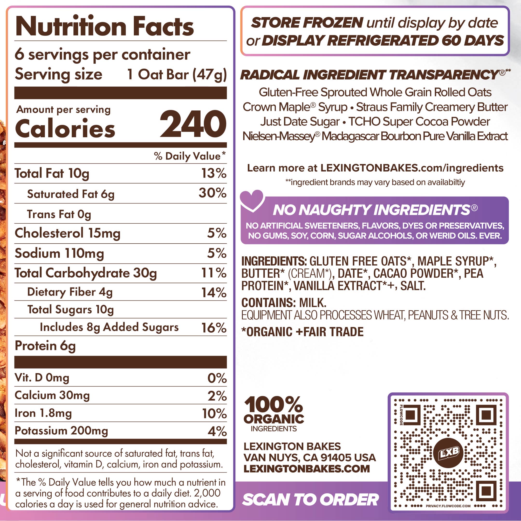 LEXINGTON BAKES - Wholesale Snack Bar - Cocoa Cereal Protein Oat Bars • 6 Pack5