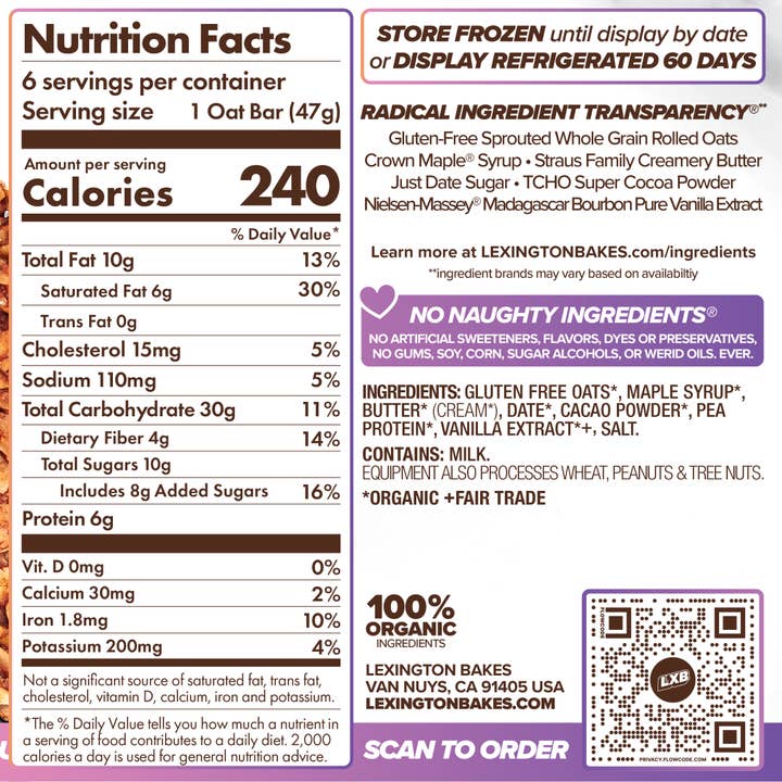 LEXINGTON BAKES - Wholesale Snack Bar - Cocoa Cereal Protein Oat Bars • 6 Pack5