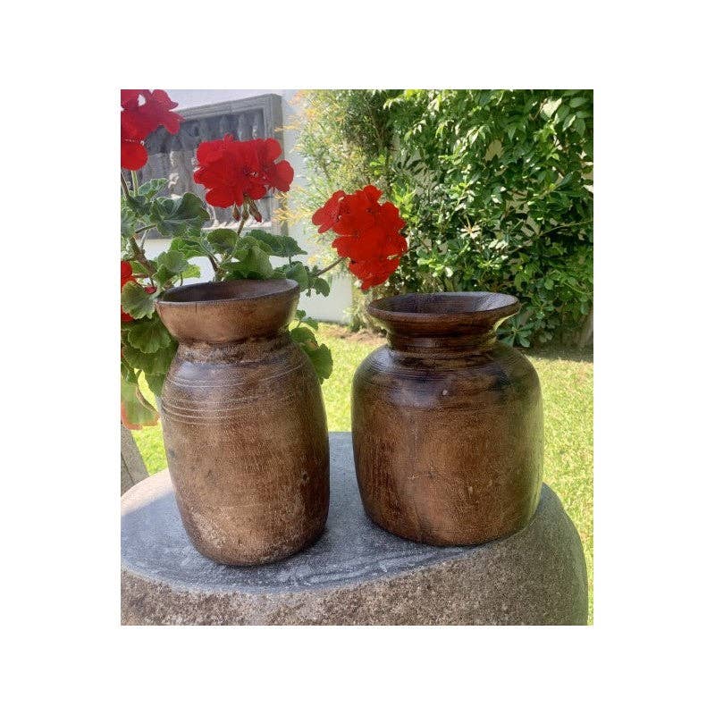 Paloma Black (Casa Natura Design, S.L.) - Wholesale Vase - Small Size Original Wooden Himalayan Storage Vase/Pot3