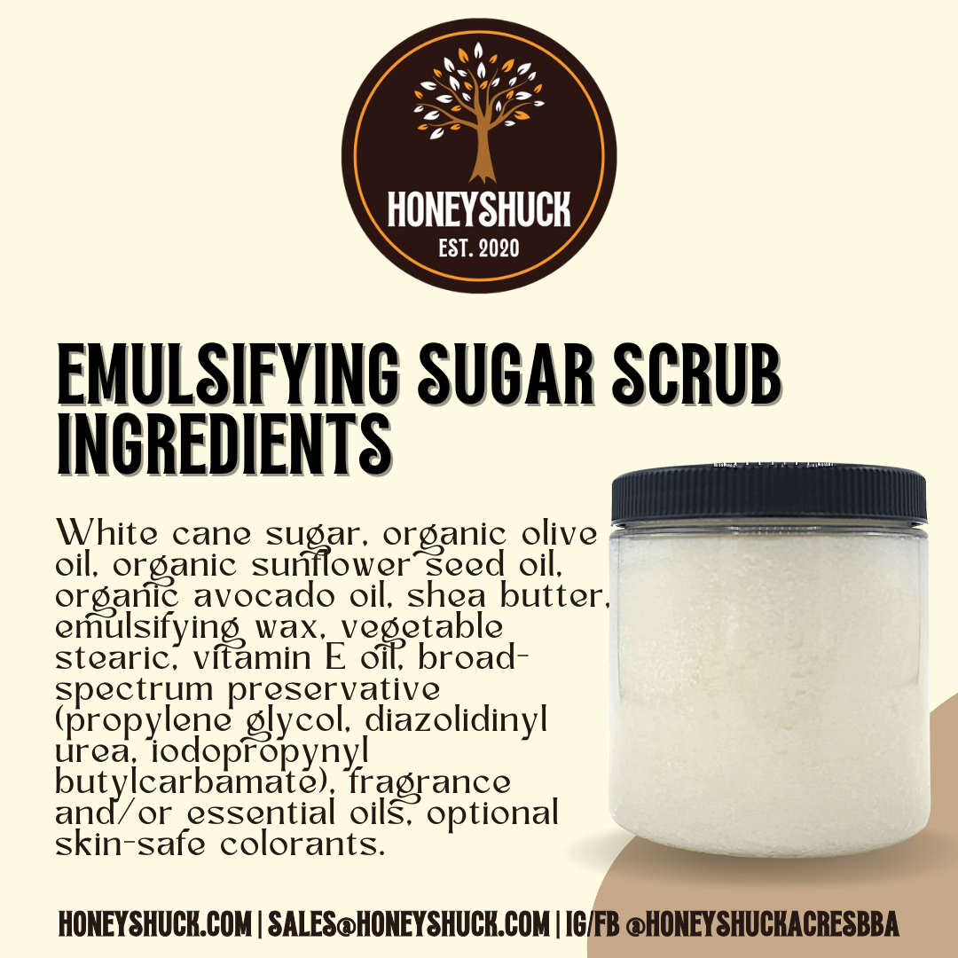 Honeyshuck Acres, LLC - Wholesale Body Scrub/Exfoliant - Sugar Body Scrub | Unlabeled | 8 oz Jar | Emulsifying6