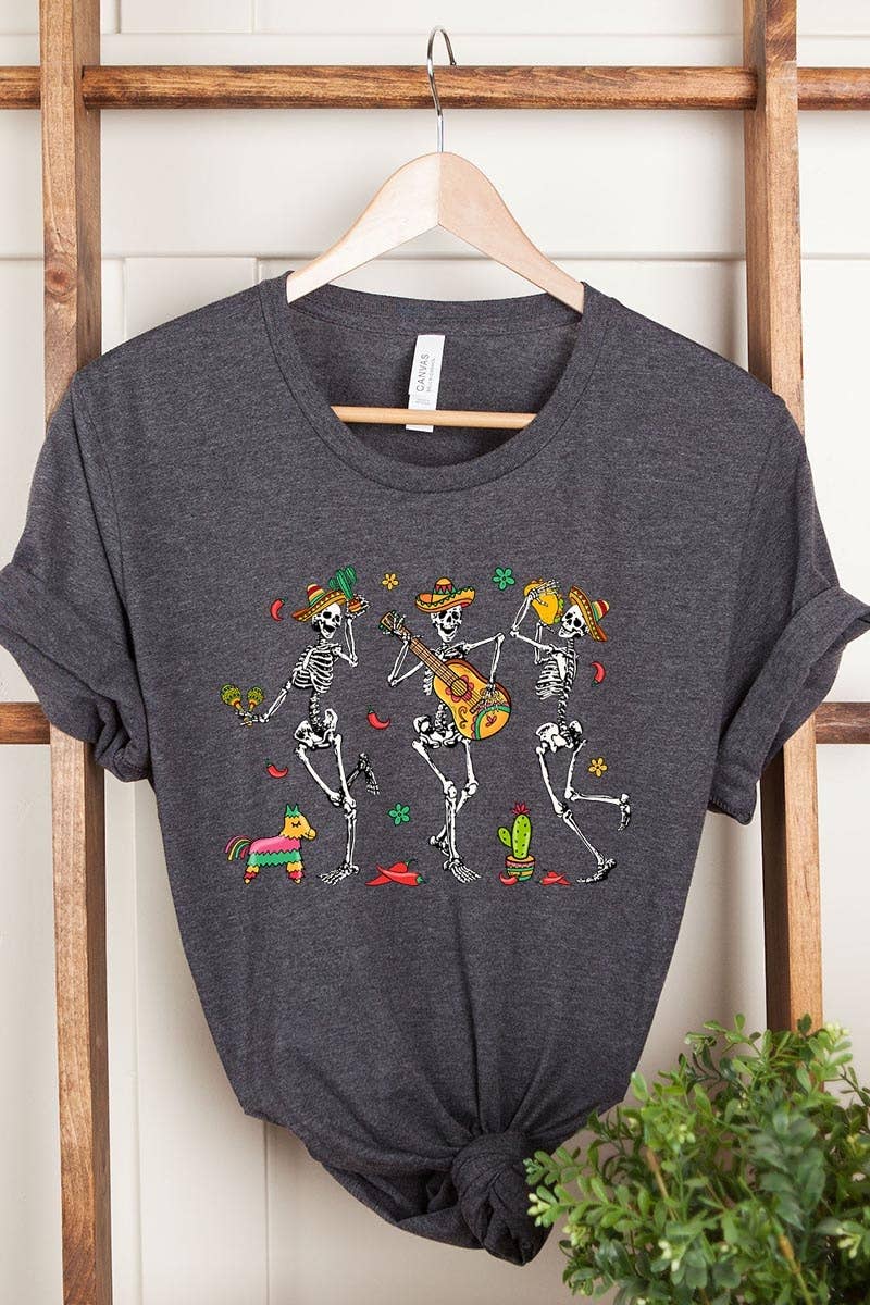 COLORBEAR - Wholesale T-Shirt (Graphic) - Women's - Cinco De Mayo Skeleton Graphic Tee3