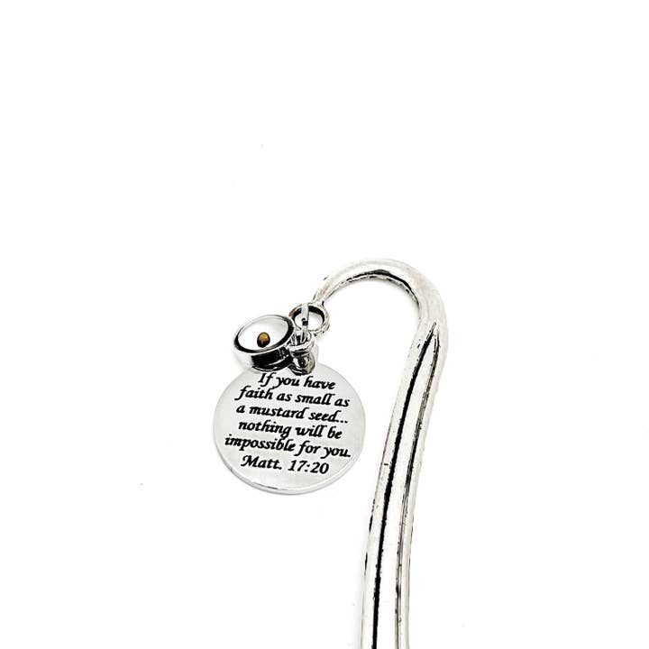 Regalo Versetto Biblico del Seme di Senape, Segnalibro Scrittura Matteo 17:20, Segnalibro Pianificatore Cristiano, Regali Biblici di Fede del Seme di Senape per la vendita all'ingrosso da parte di JKCE Designs